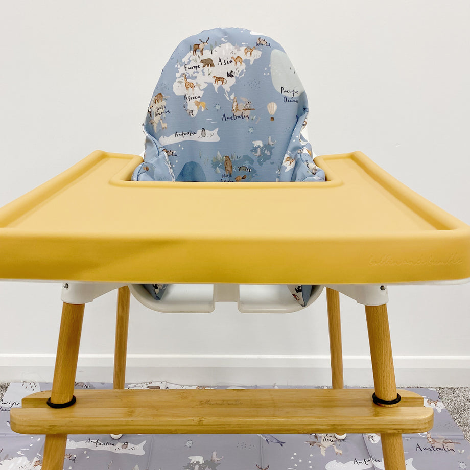 IKEA High Chair Cushion Cover One World Print Bobbin and Bumble