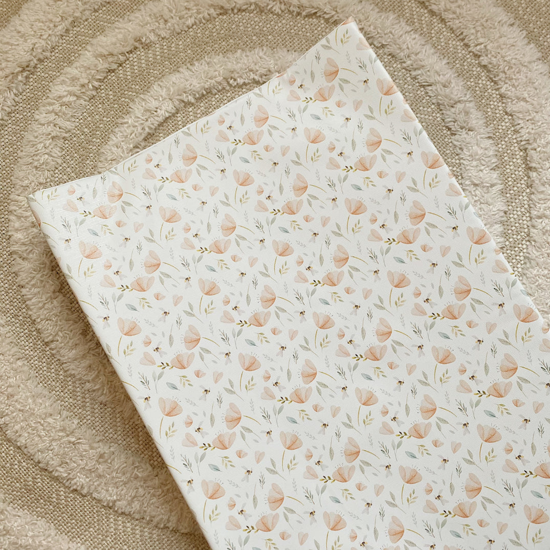 Anti-Roll Wedge Changing Mat - Bee Garden Print | Bobbin and Bumble.