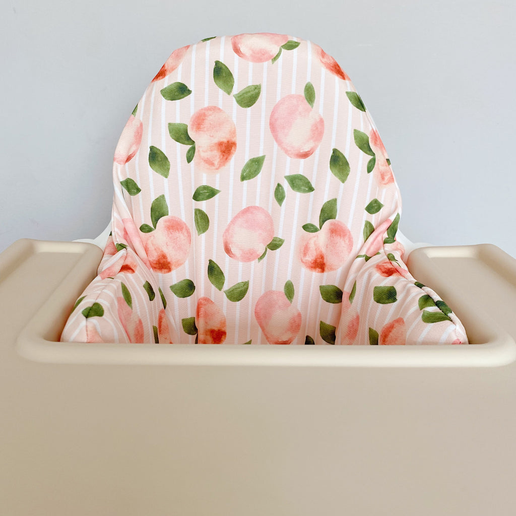 IKEA High Chair waterproof Cover - Peach Print | Bobbin and Bumble.