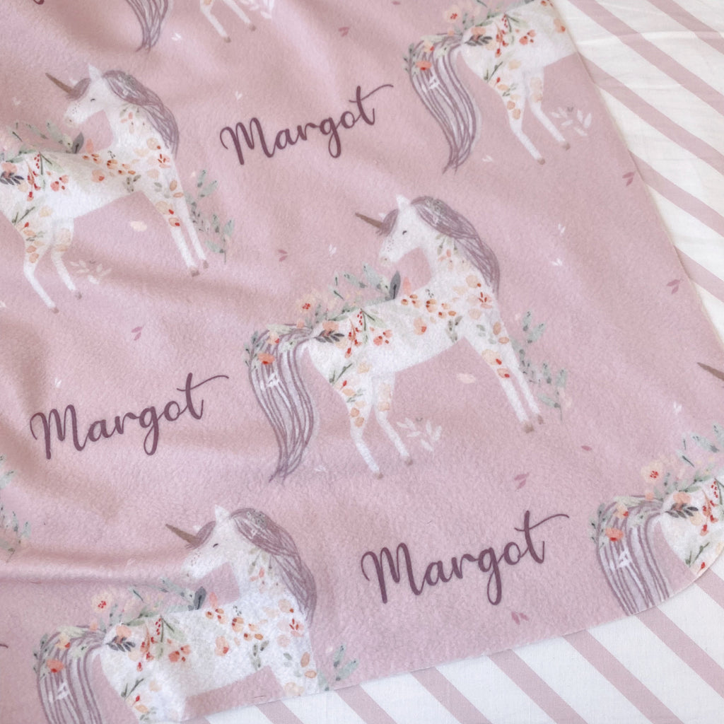 Personalised baby  - et | Pink Unicorn Baby Blanket | Bobbin and Bumble.