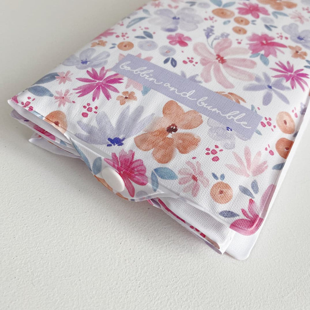 Folding Baby Changing Mat - Magenta Pink Floral Print | Bobbin and Bumble.