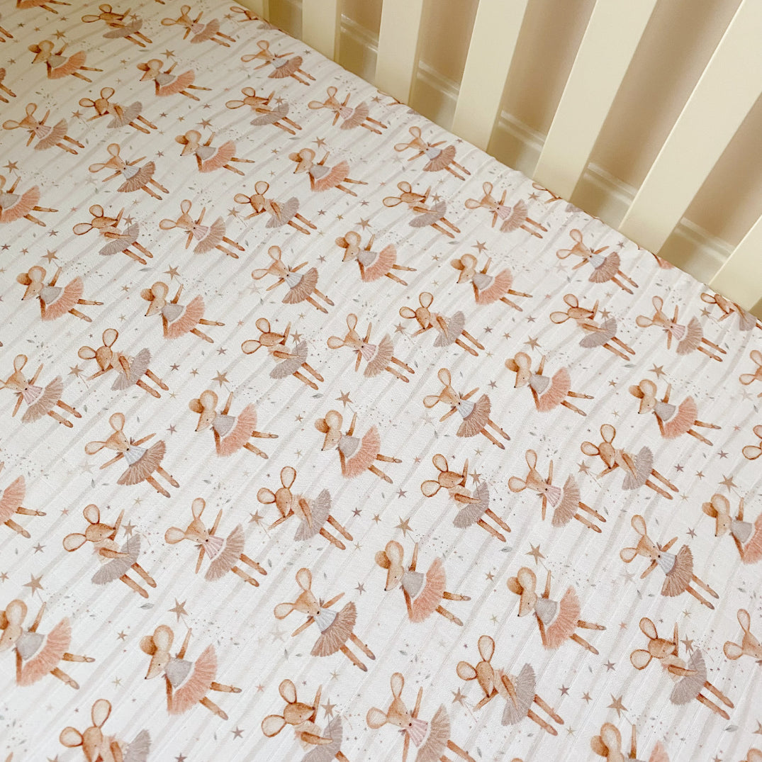 Dusky pink cot bedding top