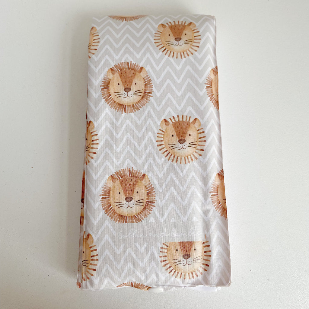Folding Baby Changing Mat - Leo Lion Print | Bobbin and Bumble.