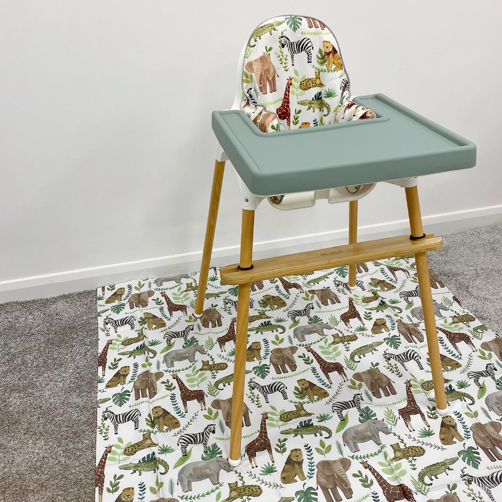 IKEA High Chair waterproof Cover - Safari Animals Print | Bobbin and Bumble.
