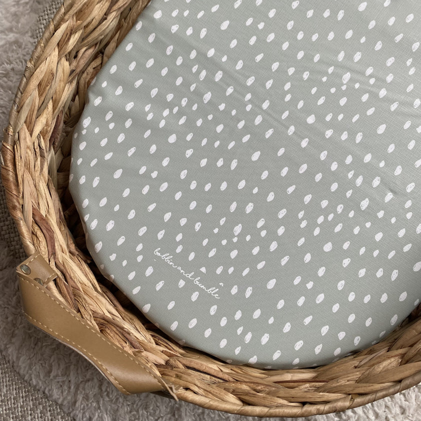 Aldi Basket Liner Sage Dots Bobbin and Bumble
