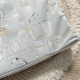 Anti-Roll Wedge Baby Changing Mat - Blue Hot Air Balloons Print | Bobbin and Bumble.