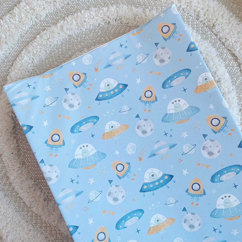 Anti-Roll Wedge Changing Mat - Space Print | Bobbin and Bumble.