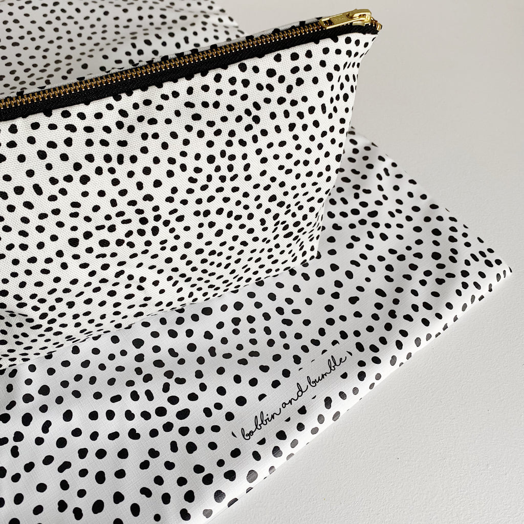 Nappy organiser bag - Dalmatian Print | Bobbin and Bumble.
