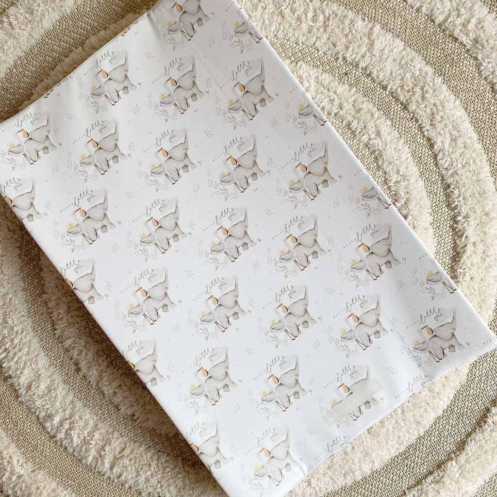 Anti-Roll Wedge Baby Changing Mat - Hello Little One Unisex print | Bobbin and Bumble.