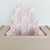 IKEA Highchair Cushion Cover - Pink Floral Unicorns Print | Bobbin and Bumble.
