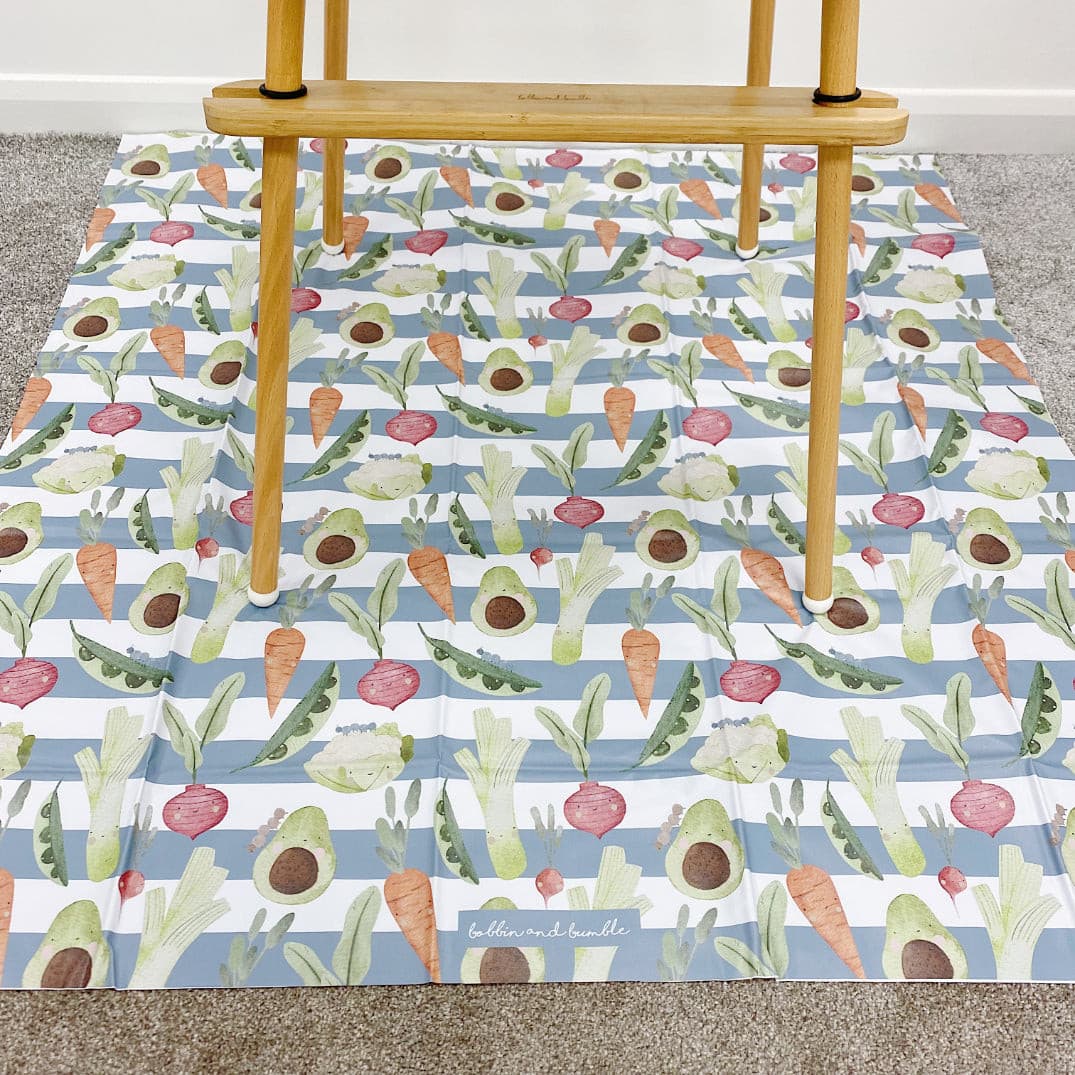 Splash mat - Vegetable Garden Print | Bobbin and Bumble.