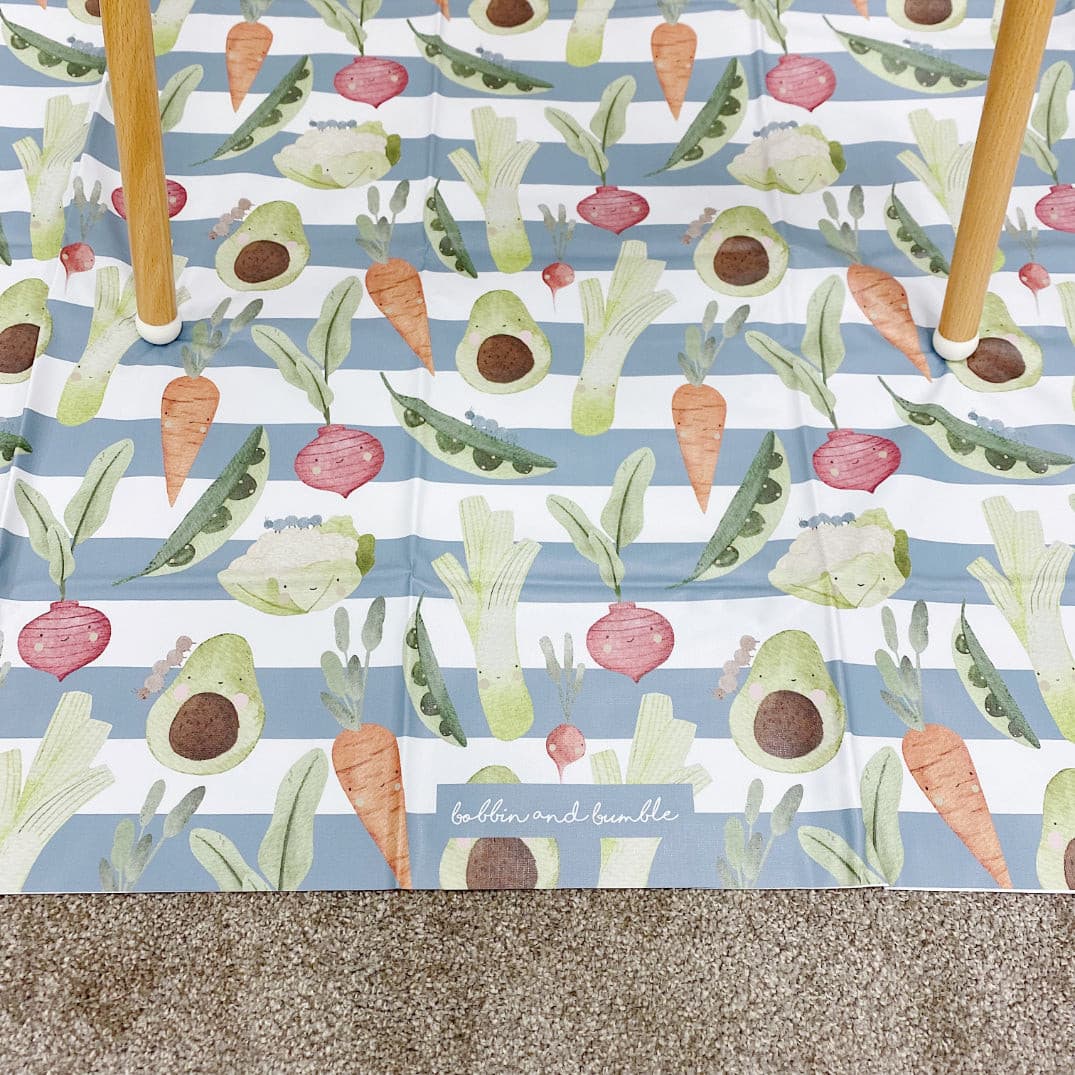 Splash mat - Vegetable Garden Print | Bobbin and Bumble.