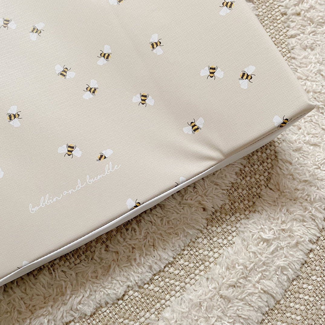 Anti-Roll Wedge Changing Mat - Bee Print | Bobbin and Bumble.