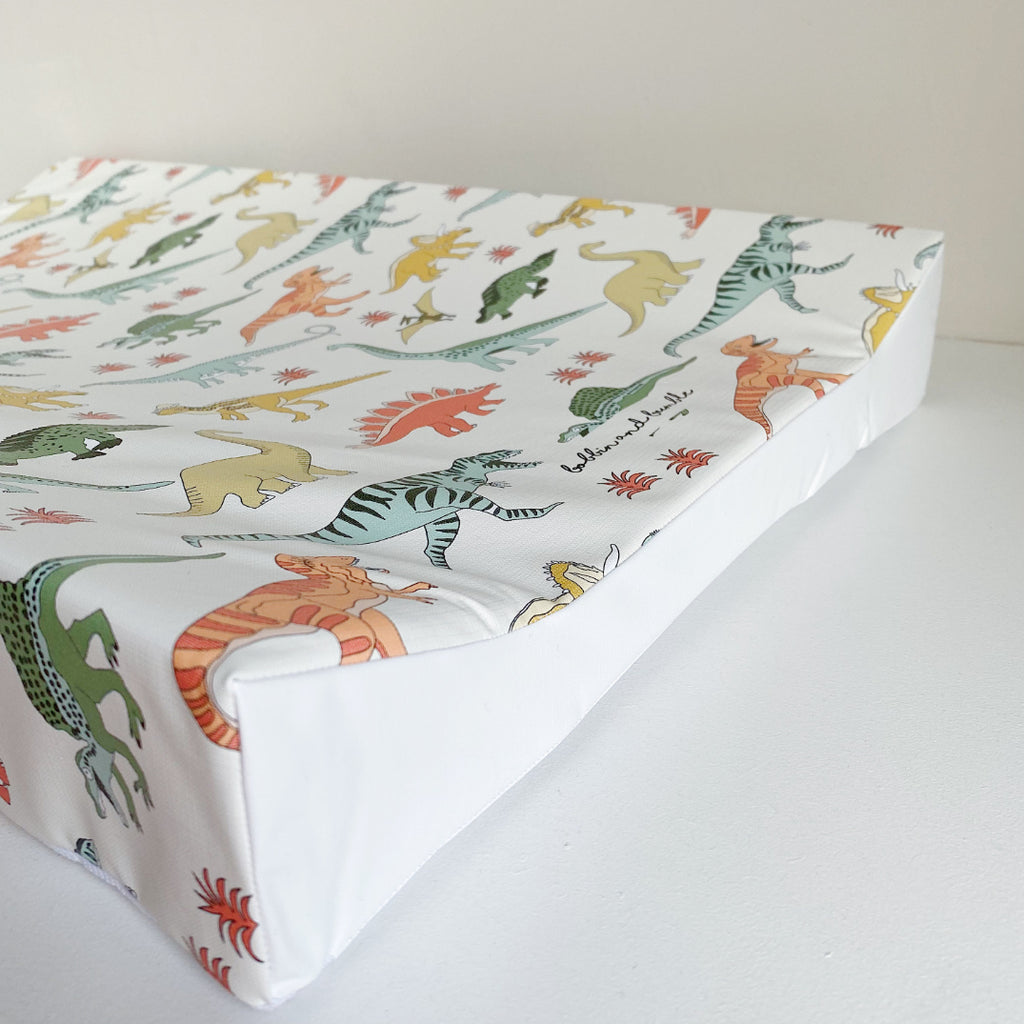 Anti-Roll Wedge Changing Mat - Dinosaur Print | Bobbin and Bumble.
