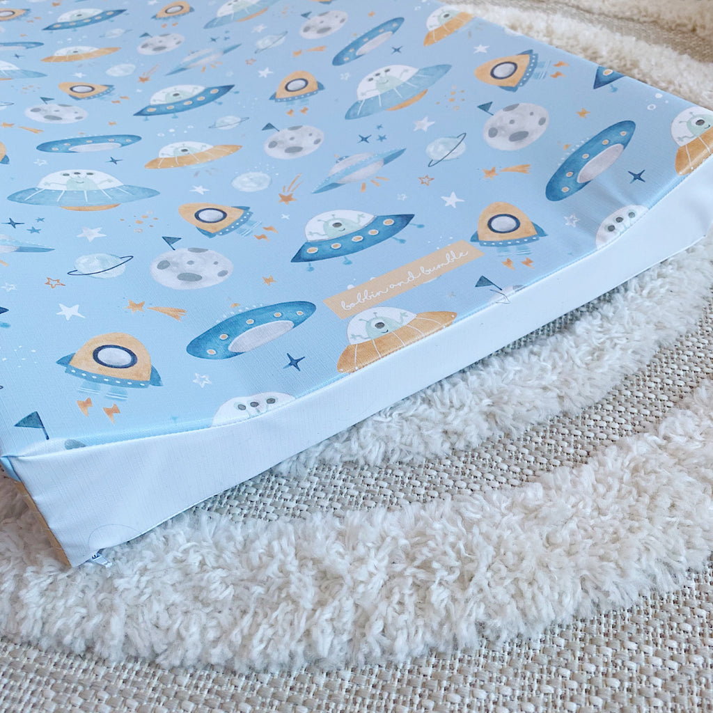 Anti-Roll Wedge Changing Mat - Space Print | Bobbin and Bumble.