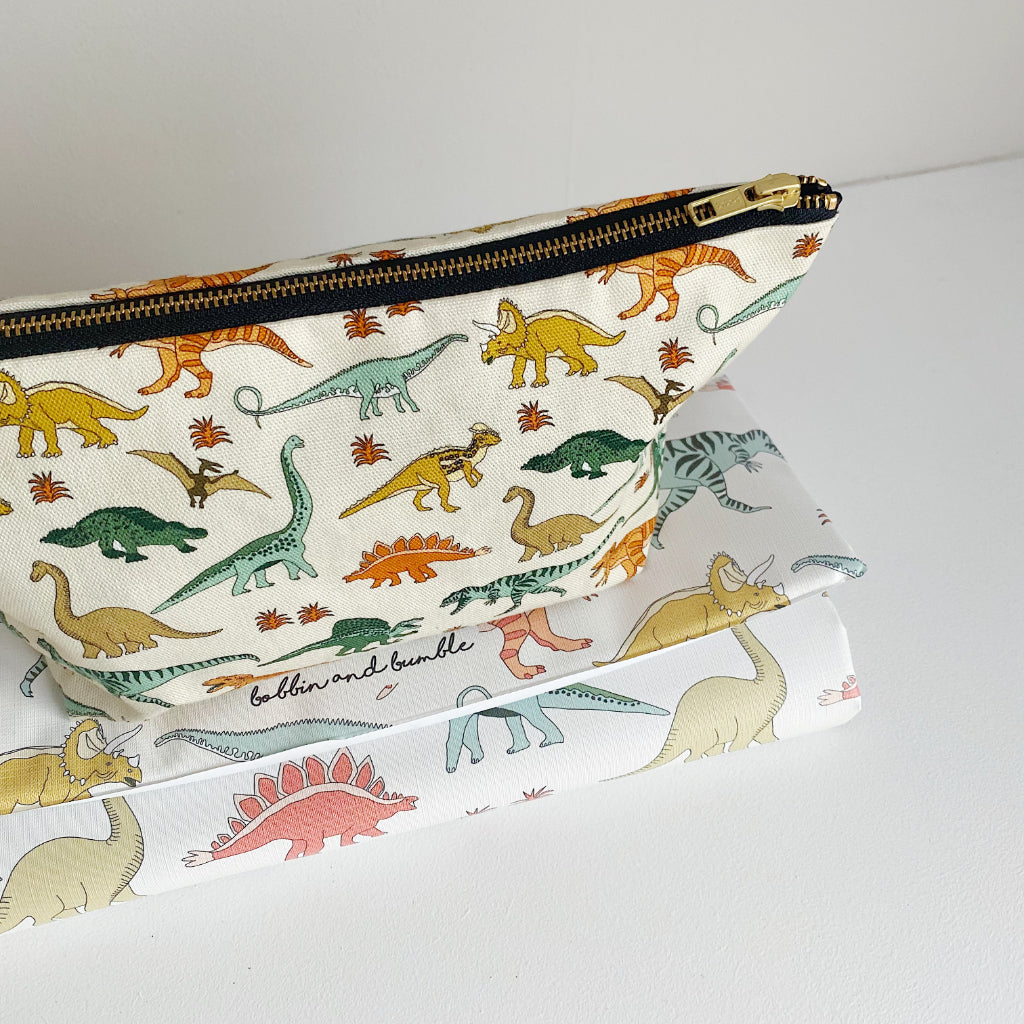Nappy and wipes pouch - Dinosaur Print | Bobbin and Bumble.